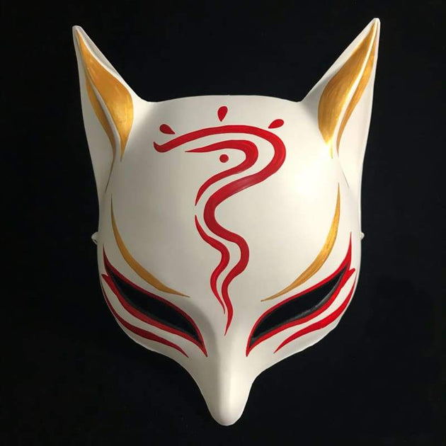 Sharp Ears Kitsune Mask - Red Curse