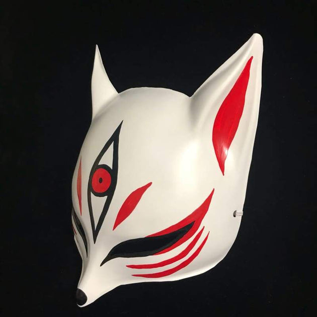 Long Ears Kitsune Fox Mask - The Third Eye in Red