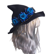 Halloween Gothic Rose Witch Hat