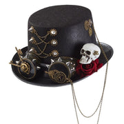 Gothic Steampunk Skull Gear Top Hat