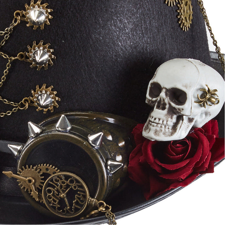 Gothic Steampunk Skull Gear Top Hat