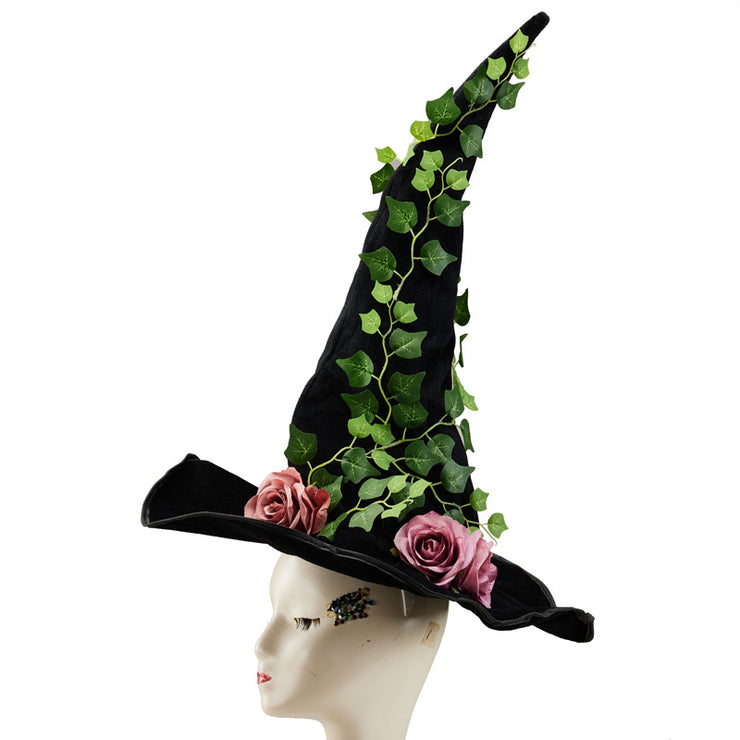 Halloween Gothic Rose & Vine Witch Hat