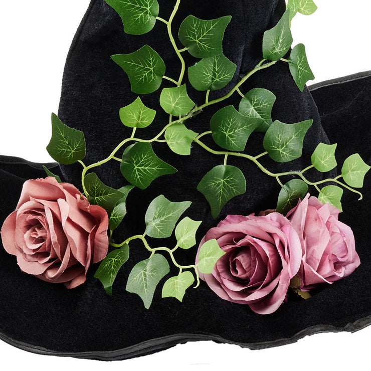 Halloween Gothic Rose & Vine Witch Hat