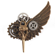 Plague Winged Gear Steampunk Brooch