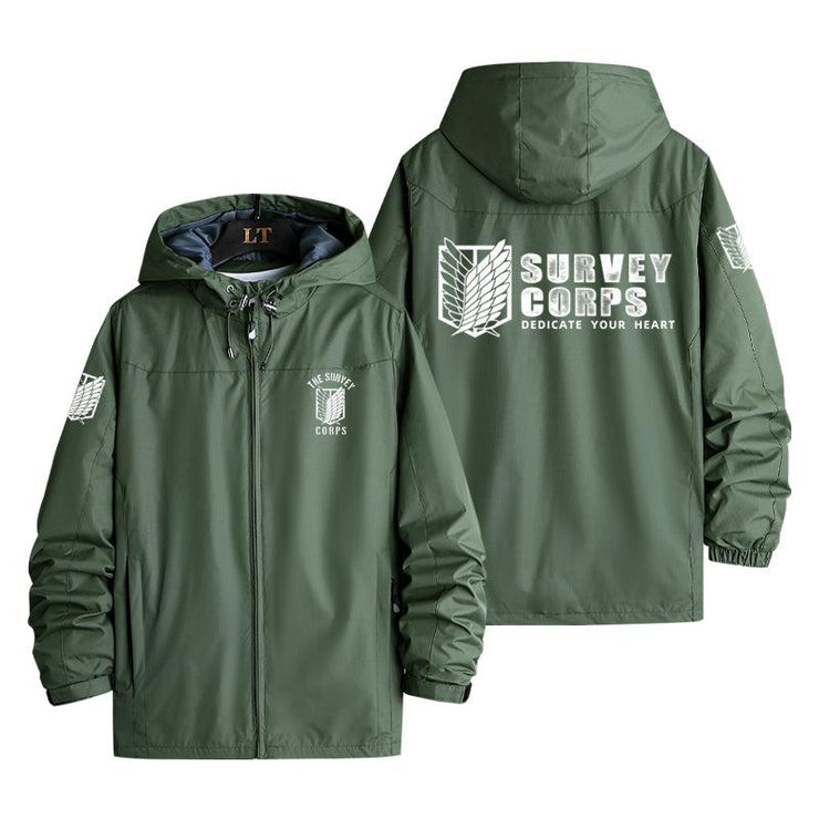 Green Wing of Freedom Windbreaker Jacket V.2