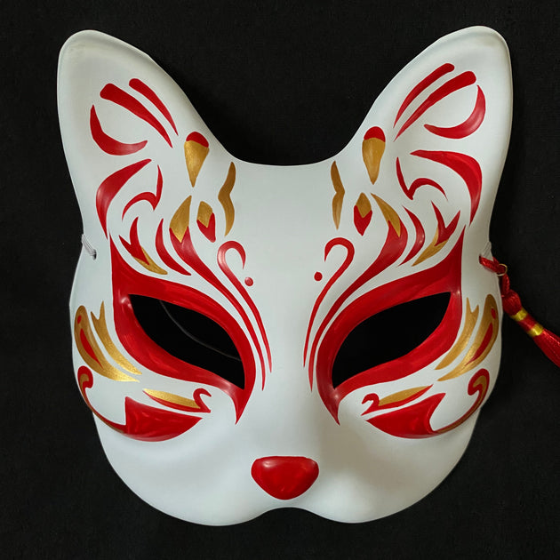 Kitsune mask half face kitsune mask - phoenix’s tail foxtume