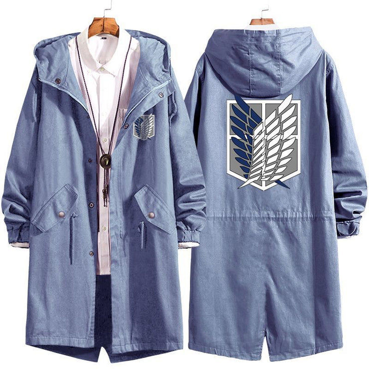 Blue Black Wing of Freedom Survey Corps Trench Coat