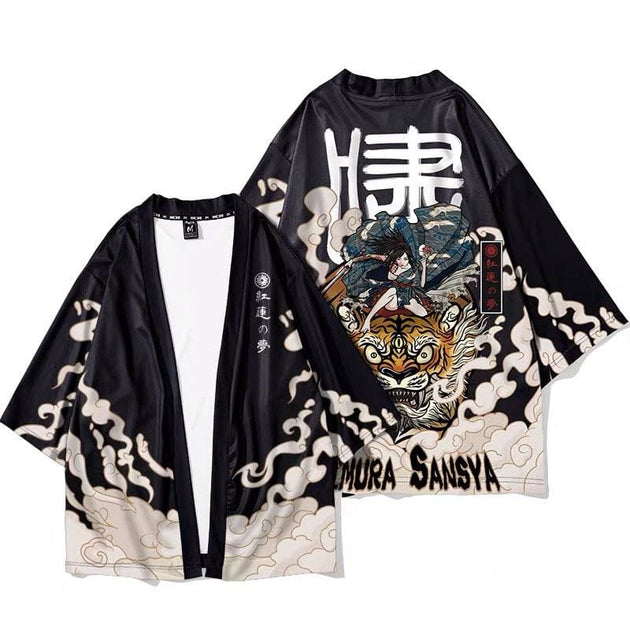 Samurai Lady & Tiger Haori Kimono Jacket