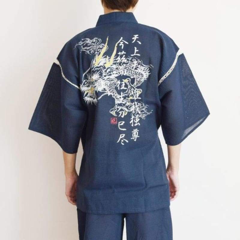 Men's Jinbei - Emperor's Dragon Print - Foxtume.com