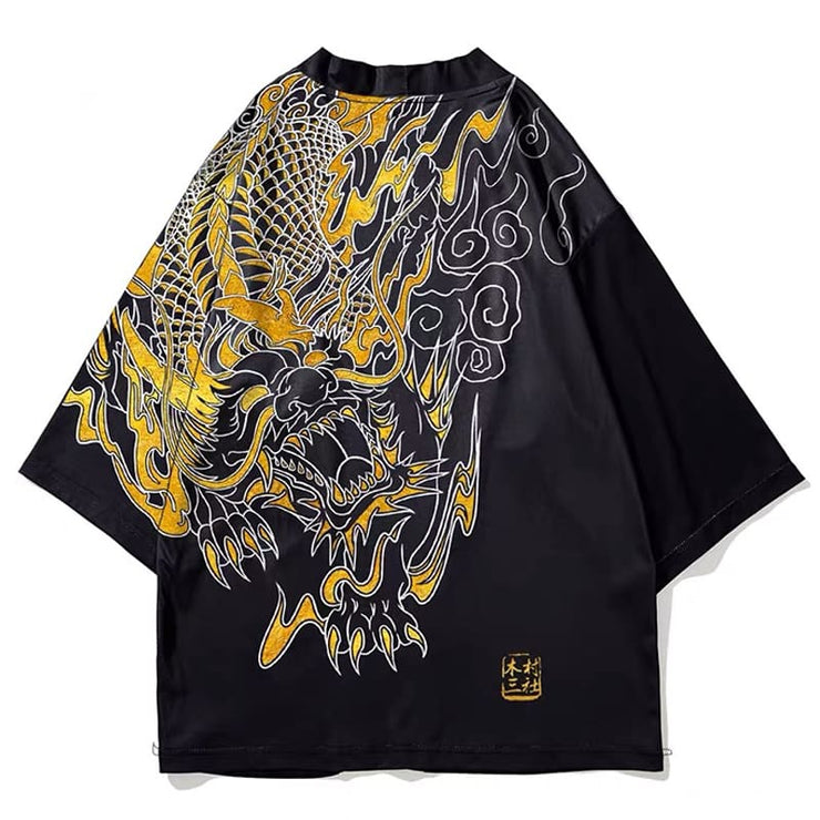 | Golden Kirin Kimono Shirt | Foxtume